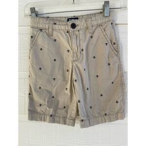 OshKosh B/Gosh youth shorts 7 khaki with anchors 100% cotton